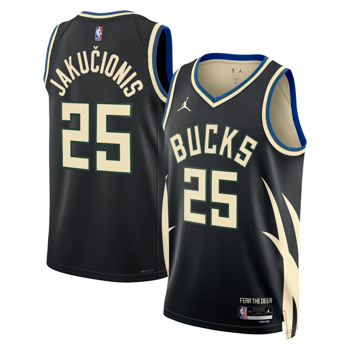 Milwaukee Bucks Jordan Brand Statement Edition Swingman Jersey - Hunter Green - Kasparas Jakučionis - Unisex