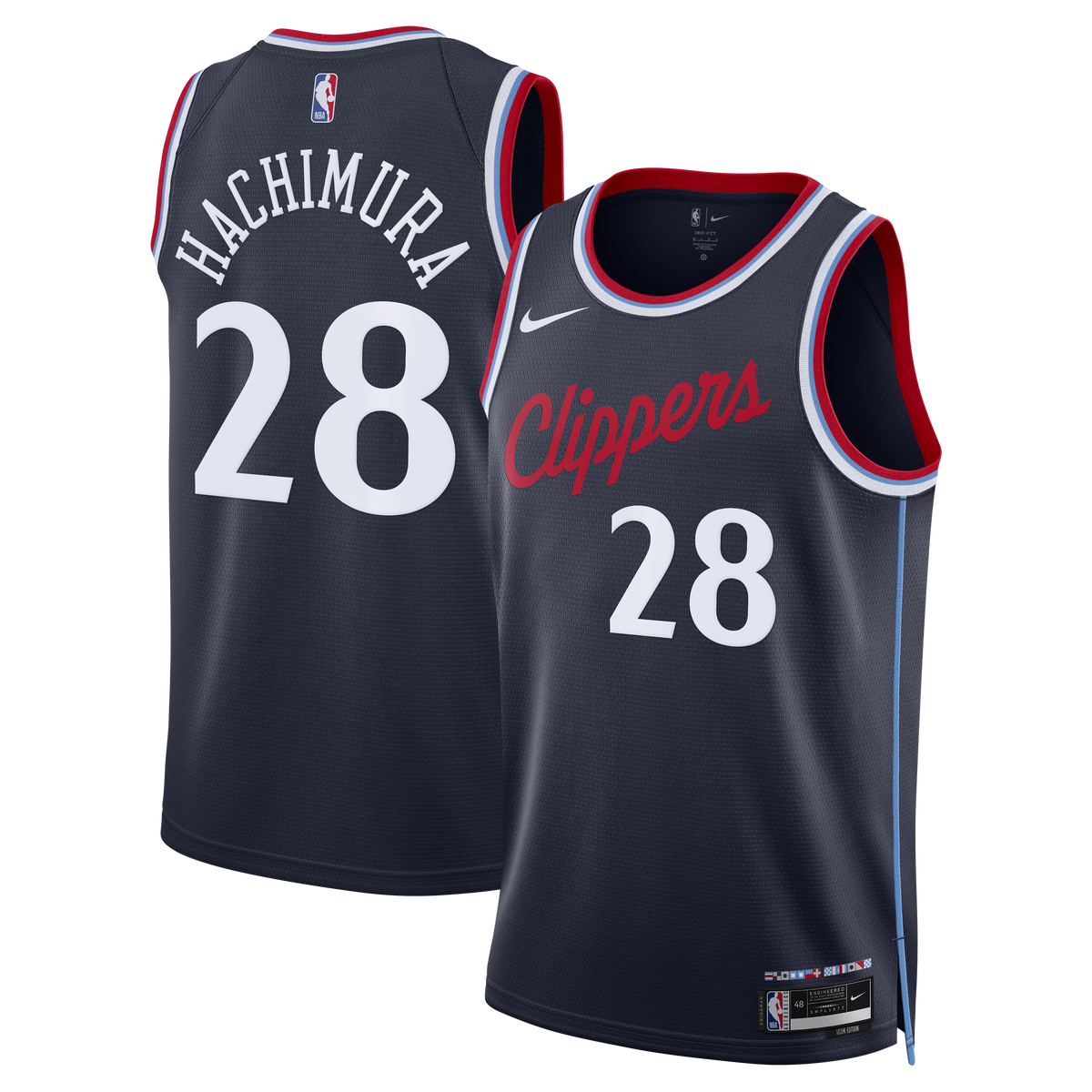 Los Angeles Clippers Nike Replica Icon Edition Swingman Jersey - Navy - Rui Hachimura - Unisex