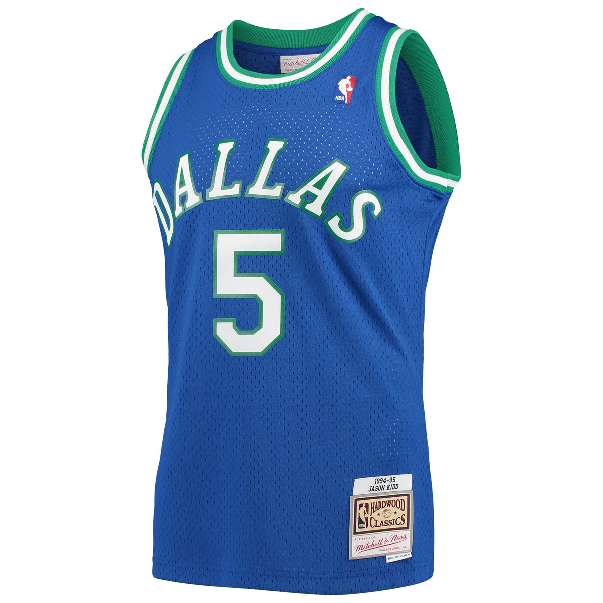 Men's Mitchell & Ness Jason Kidd Blue Dallas Mavericks 1994-95 Hardwood Classics Swingman Player Jersey