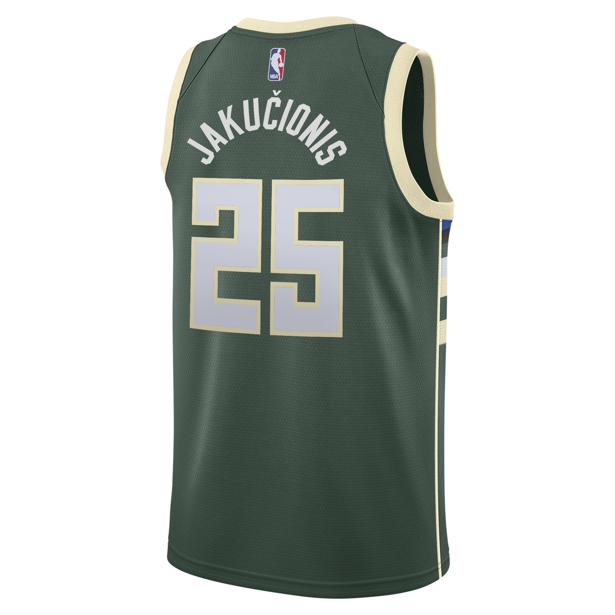 Milwaukee Bucks Nike Icon Edition Swingman Jersey - White - Kasparas Jakučionis - Youth
